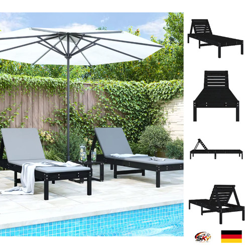 Holz sonnenliege 2er set - 2er, 199