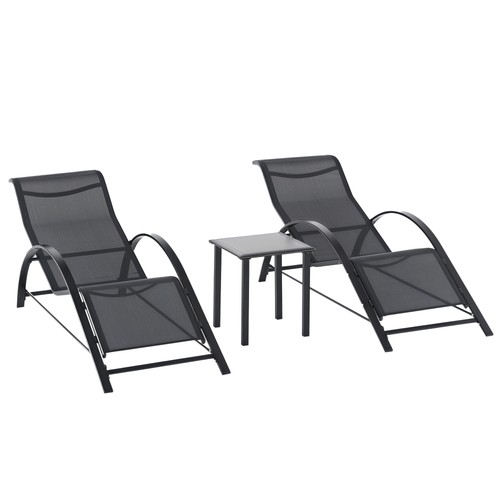 Sonnenliege mit tisch 3er set - sonnenliege, 3er-set