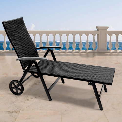 Aluminium polyrattan rollliege - aluminium,