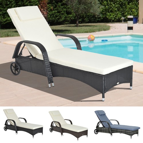 Polyrattan gartenliege - polyrattan,